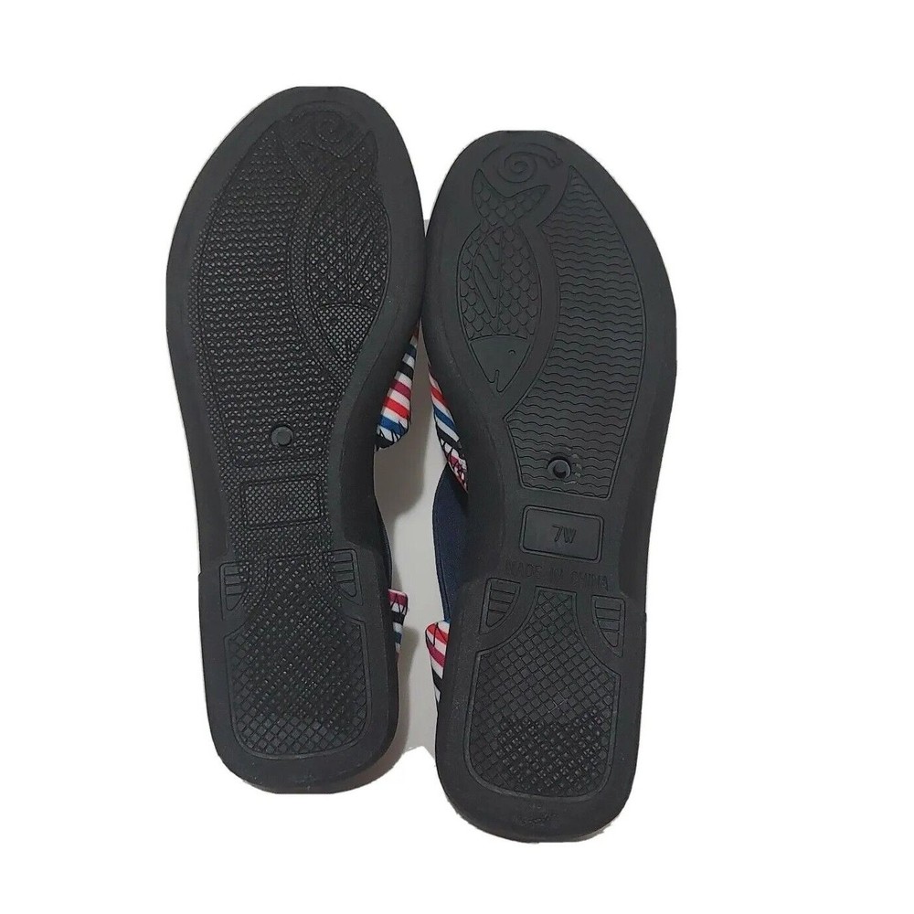 Women's Fisherman Sandals Casual Shoes Berry Stripe Navy 7W Style 50545BRE7W E02 - Picture 7 of 11